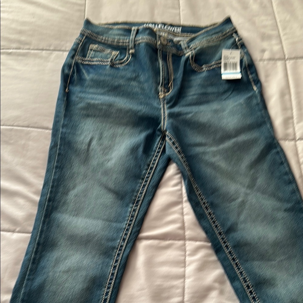 Wallflower Blue Skinny Jeans with Vintage Wash